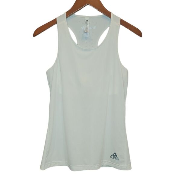 Adidas White Climachill Racerback Tank with Built in Bra S 8-10 - Picture 1 of 12